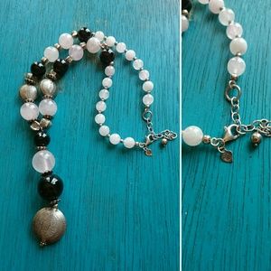 Beautiful 925 Silver and Rose Quartz Necklace